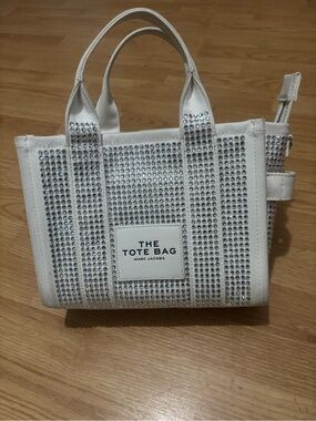 Marc Jacobs White Crystal-Embellished Tote